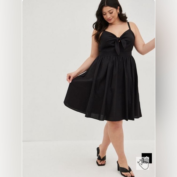 Mini Poplin Tie-Front Skater Dress - Picture 3 of 4